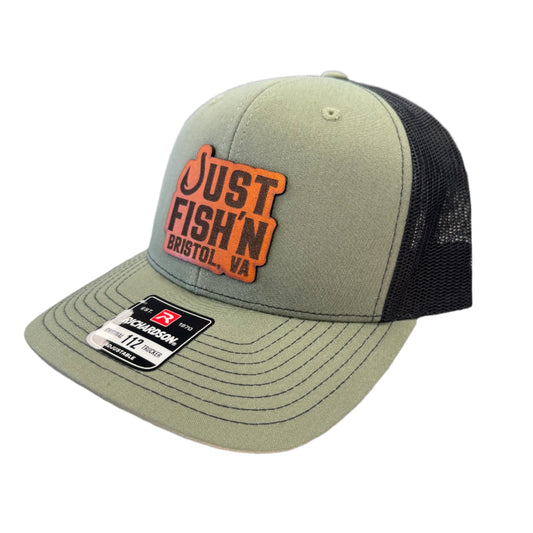 Just Fish'n Leather Patch Hat